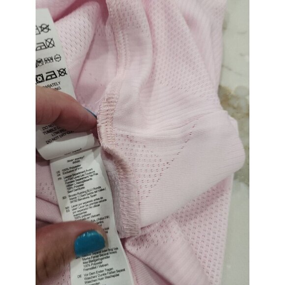 Brooks Array Pink Slit Back Long Sleeve Waffle Running Shirt NWT Women's XL - Picture 10 of 11
